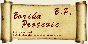 Borika Projević vizit kartica